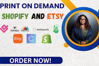 wix shopify etsy shop set up products listing print on demand printify printful