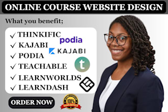 create thinkific teachable online course full website