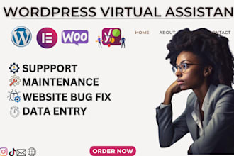 be your wordpress virtual assisstant, data entry, bug fix, support or consultant