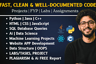 do cpp java python sql database html css assigned programming project developer