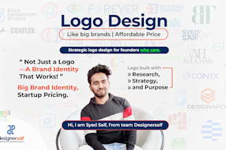 design a premium startup logo with brand kit, mockups and brand guide