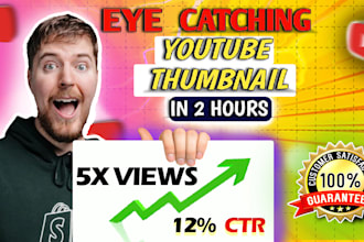 design eye catching youtube thumbnail in 2 hours