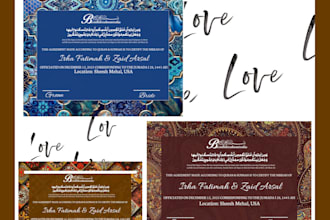 create traditional marriage certificate and invitation cards