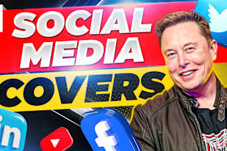 design amazing aesthetic facebook cover, youtube banner and logo