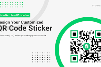 design qr code sticker card with call to action