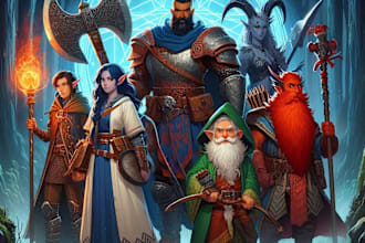 draw a character art dnd party and d and d character