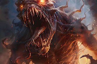 draw fantasy horror character and monster art
