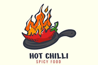 do a eye catching BBQ and hot chili restaurant logo design