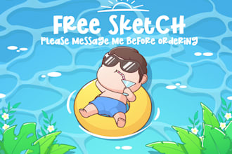 draw cute cartoon and chibi characters