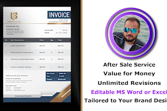 create editable invoice design in ms word and excel