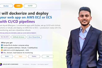 dockerize and deploy your web app on AWS ec2 or ecs with ci cd pipelines