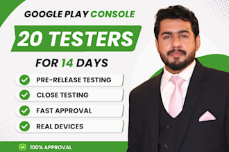 provide 12 testers for google play closed testing and android app testing