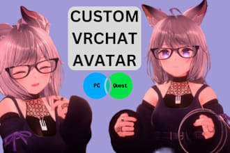 create a custom vrchat avatar 3d vtuber furry anime 3d model vrchat 3d character