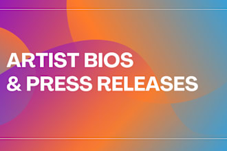write an artist or bands press release or bio