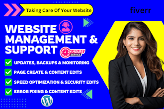 be your hard working wordpress website manager for a month