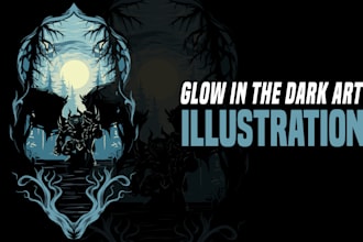 create glow dark art illustration