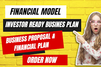 create investor ready business plan, financial model and pitch deck report