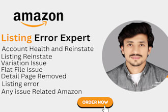 fix amazon listing error, listing issue, variation issue, account health issue