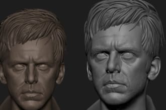 custom 3d head portrait, likeness sculpt for action figures, bjd, bust