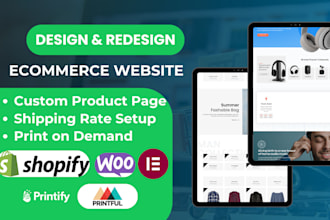design wix webstore, ecommerce website, woocommerce webshop, printful, printify