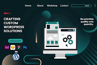 convert figma xd and PSD design to wordpress elementor website