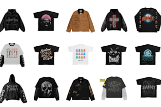 design custom streetwear and merch in y2k, grunge or vintage style