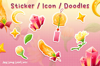 make hand drawn custom stickers, emotes, and doodles