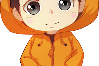 draw anime chibi art character design for profile