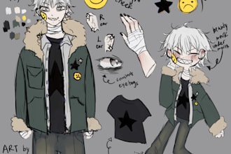 draw a sketch character reference sheet