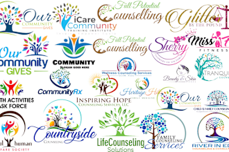 create mental health, clinic, pharmacy,coaching and counseling , wellness, logo