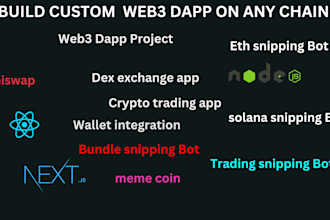 build custom token coin staking web3api launchpad snapshot avm mm bot amm
