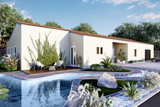 create stunning house render of your residential project