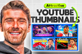 design best, amazing and clickbait youtube thumbnail in 3hrs