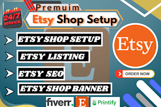 do etsy product listing, etsy shop setup, etsy store product and etsy SEO
