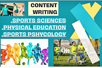 write physical education, sports sciences, sports pschology,article and research