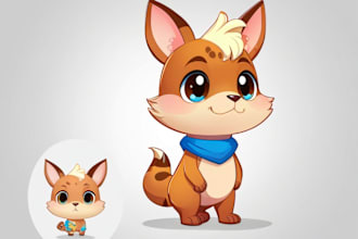 make animal cartoon mascot character vector art c