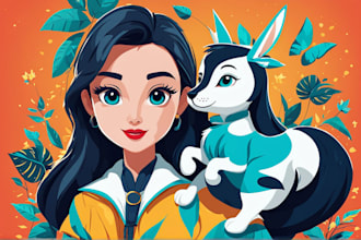 do flat vector illustration or cartoon character