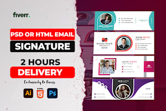 do create HTML and PSD clickable email signature design