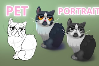do custom pet portrait for you