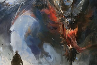 make concept art for characters, dragons and monsters