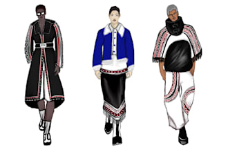 digital fashion illustrations in colour