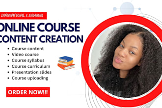 create online course content, ecourse, workbook, elearning video course creation