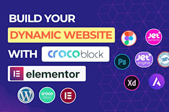 build dynamic wordpress website by crocoblock, elementor pro, jet engine