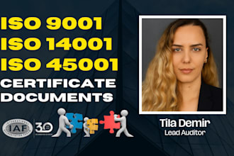provide iso 9001, 14001, 45001 certification