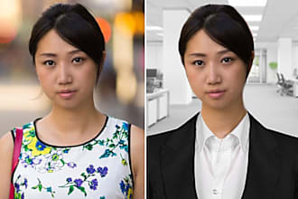 change clothes and elements in your business headshots