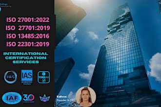 provide iso 27001, 27701, 13485, 22301 certifications