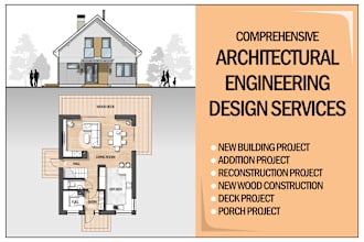 create professional architectural and engineering drawings set for city permit