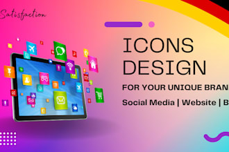 design a unique, simple and modern custom icon set