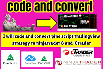 code and convert pine script tradingview strategy to ninjatrader 8 and ctrader