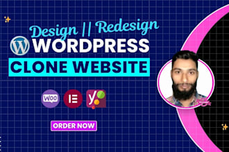 build, rebuild website or clone wordpress website or landing page with elementor